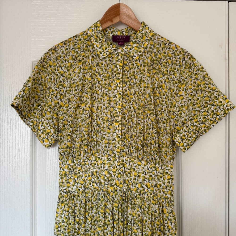 J.Crew Fitted-waist shirt-dress in Liberty® Eliza's Yellow fabric - Picture 2 of 4